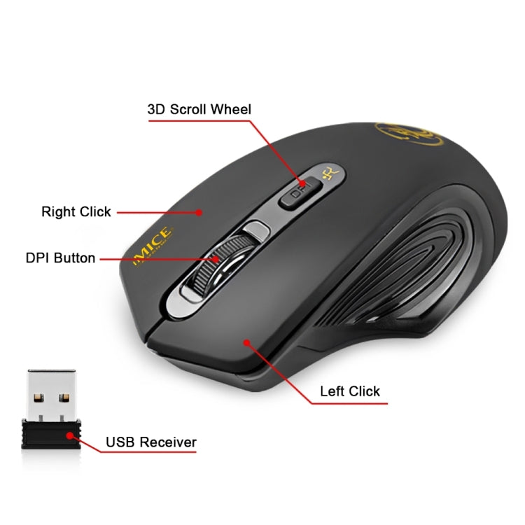 iMICE 2,4 GHz 1600 DPI einstellbare optische Computermaus mit USB 3.0-Empfänger, TBD003784801A, TBD003784801B, TBD003784801C, TBD003784801D, TBD003784801E, TBD003784801F, TBD003784801G, TBD003784801H