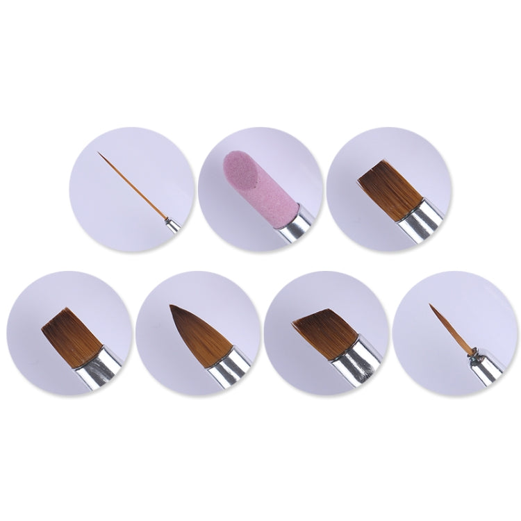 7pcs /Set Nail Painting Stretcher Brush Sculpting And Sharpening Pen Manicure Tool