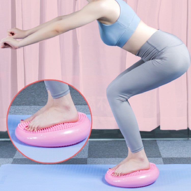 Dickes, explosionsgeschütztes Massage-Balancekissen für Yoga, Durchmesser: 33 cm, Spezifikation: Mit Ballnadel (Blau)