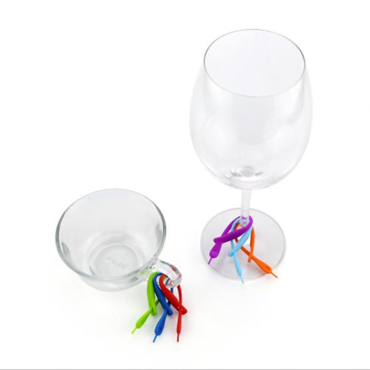 12 PCS / Set Wine Glass Recognizer Creative Silicone Wine Glass Mark, Rope