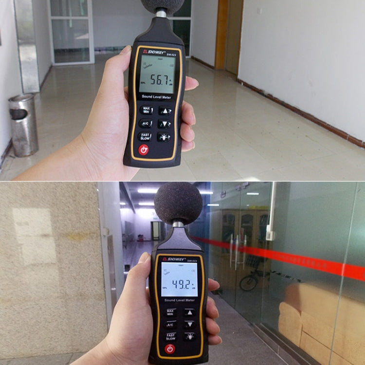 SNDWAY Handheldes hochpräzises Schallpegelmessgerät, SW523, SW524 (Datenspeicher + USB-Kommunikation)