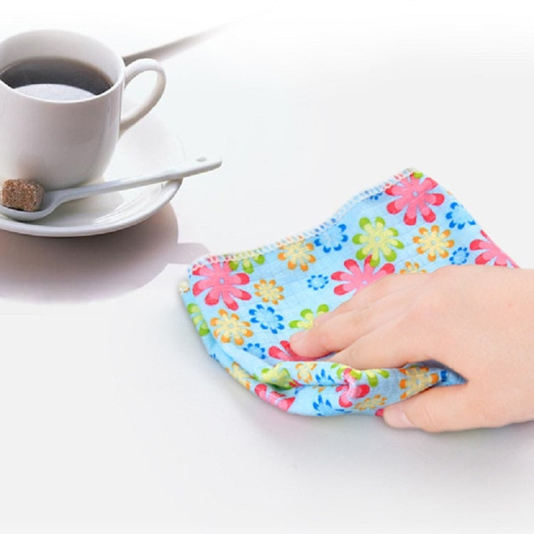 4 PCS / Set Microfiber Printed Flowers Cloth Cleaning Cloth, Microfiber Printed Towels