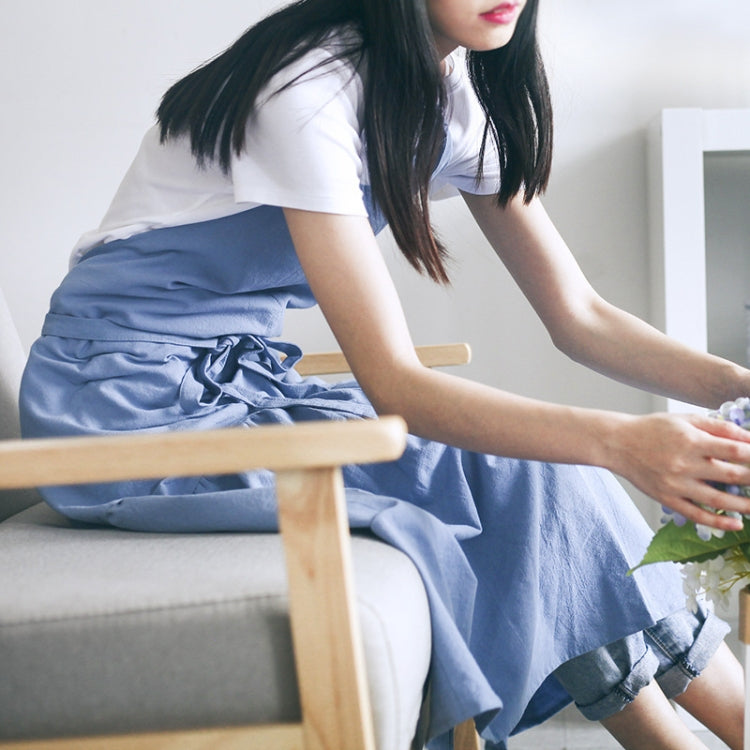 Cotton Linen Fishtail Long Slim Fit Apron Florist Manicure Shop Overalls