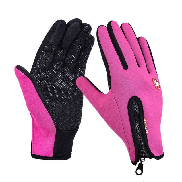 Outdoor Sports Hiking Winter Leather Soft Warm Bike Gloves For Men Women, L, M, S, XL