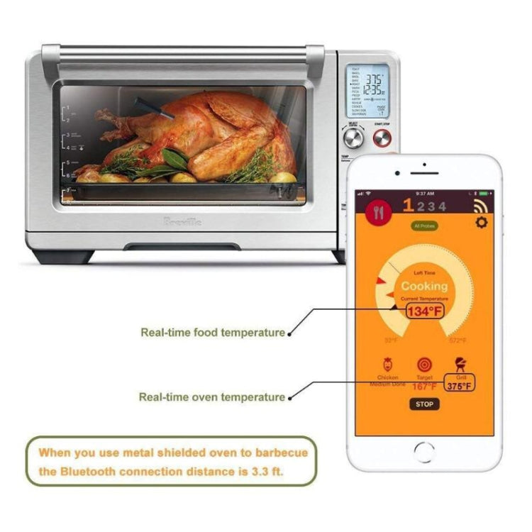 BBQ Kitchen Wireless Bluetooth Smart Food Oven Thermometer, Food Temperature Range: 0-100 degree