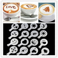 32 PCS Coffee Stencil Filter Coffee Maker Cappuccino Mold Templates Strew Flowers Pad Spray Art Baking Tools, 32 PCS
