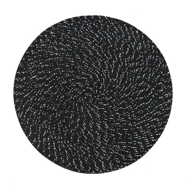 2 PCS PP Round Oval Woven Placemat, Diameter 36cm, Diameter 18cm
