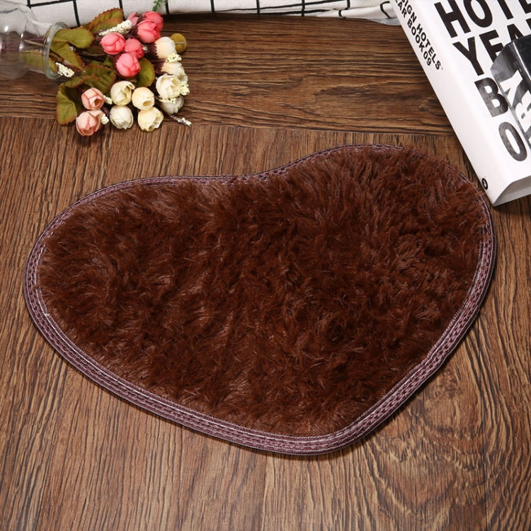 Heart Shape Non Slip Bath Mat Kitchen Floor Rug Absorbent Home Carpet Coffee