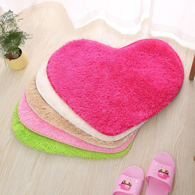 Heart Shape Non Slip Bath Mat Kitchen Floor Rug Absorbent Home Carpet Coffee