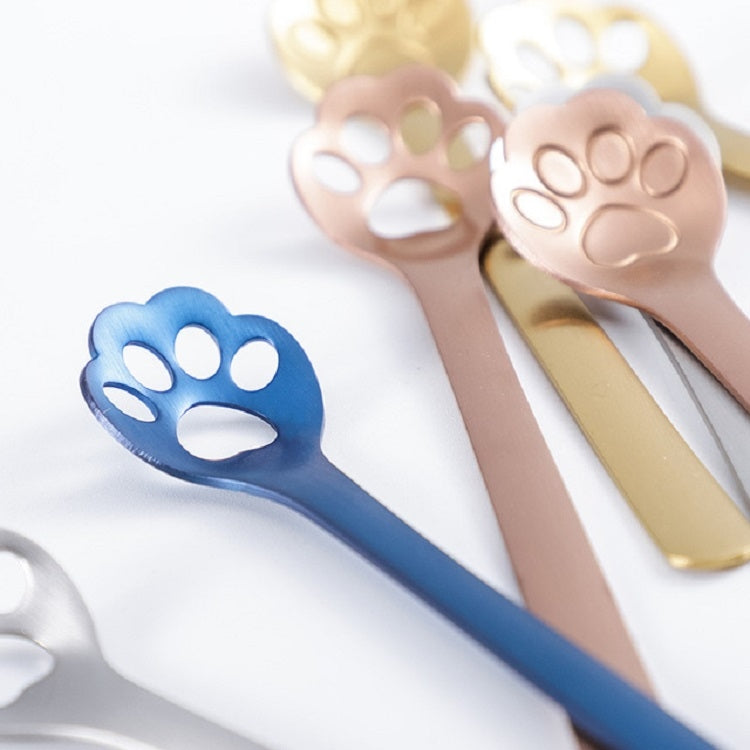 Stainless Steel Creative Cat Claw Coffee Spoon Dessert Cake Spoon, Cat Claw Spoon Gold, Hollow Cat Claw Spoon Gold, Cat Claw Spoon Rose Gold, Hollow Cat Claw Spoon Rose Gold, Cat Claw Spoon Black, Hollow Cat Claw Spoon Black, Cat Claw Spoon Colorful   ...