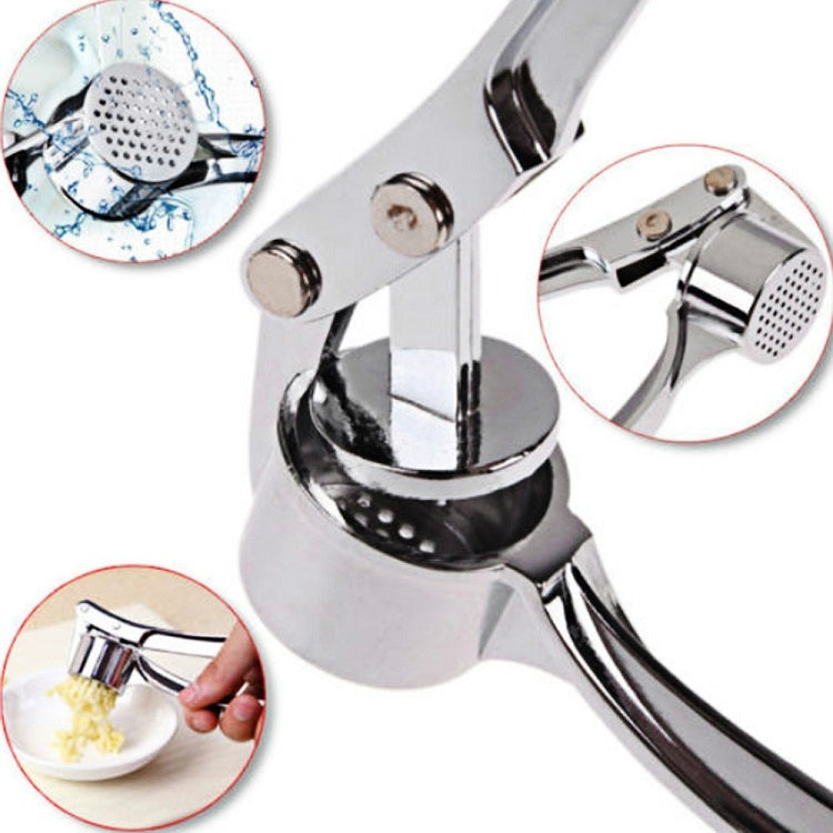 Kitchen Handheld Stainless Steel Ginger Garlic Crusher Garlic Puree Machine, Stainless Steel 3