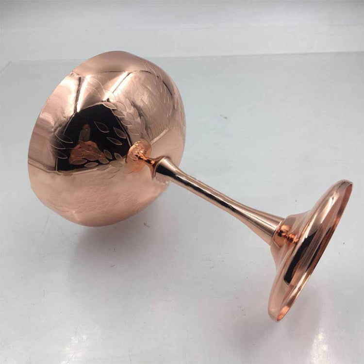 304 Stainless Steel Cup Ear Of Wheat Print Martini Goblet Wine Glass Drinkware