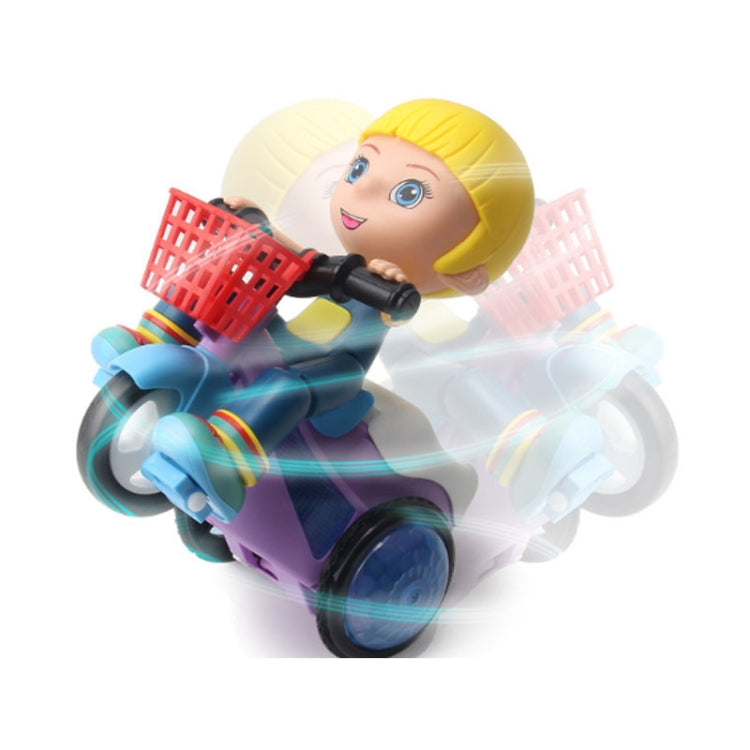 Electric Universal Stunt Tricycle Rotating Cartoon Toy Car with Light Music, Random Color Delivery, Boy, Girl