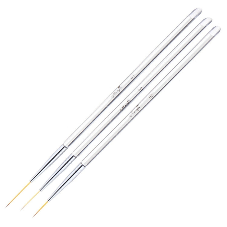 3pcs /Set Nail Double-Ended Color Brush Nail Art Drawing Pen Tool Set