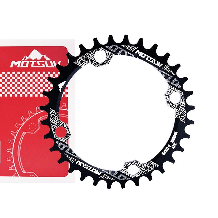 MOTSUV Rundes Narrow-Wide-Kettenblatt MTB Fahrrad 104BCD Zahnkranz-Teile, Scheibe 32T, Scheibe 34T, Scheibe 36T, Scheibe 38T, Elliptisches Kettenblatt 32T