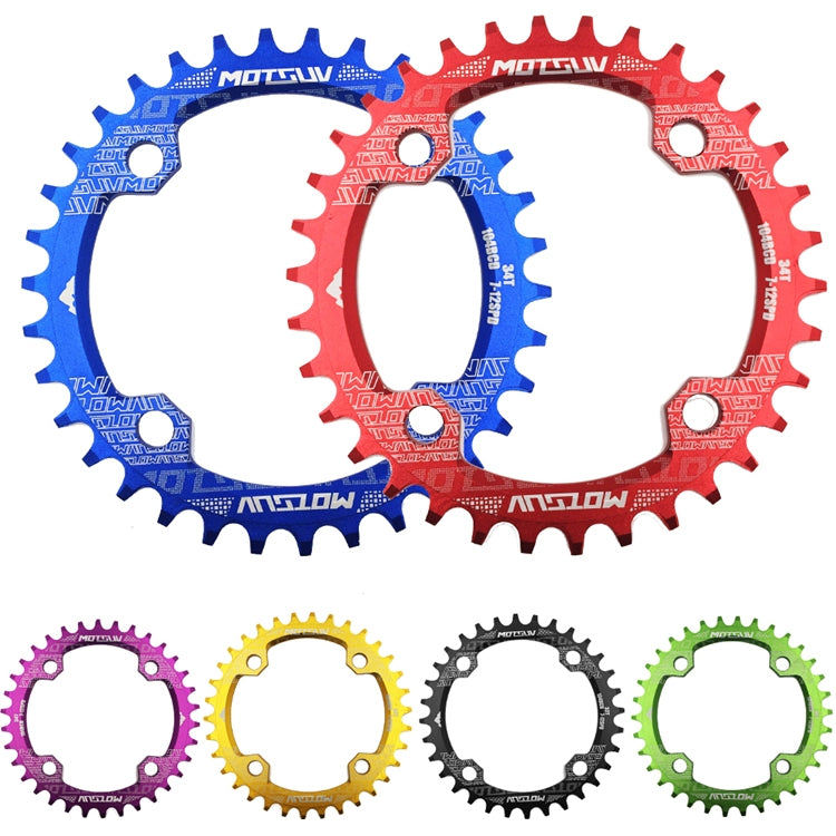 MOTSUV Rundes Narrow-Wide-Kettenblatt MTB Fahrrad 104BCD Zahnkranz-Teile, Scheibe 32T, Scheibe 34T, Scheibe 36T, Scheibe 38T, Elliptisches Kettenblatt 32T