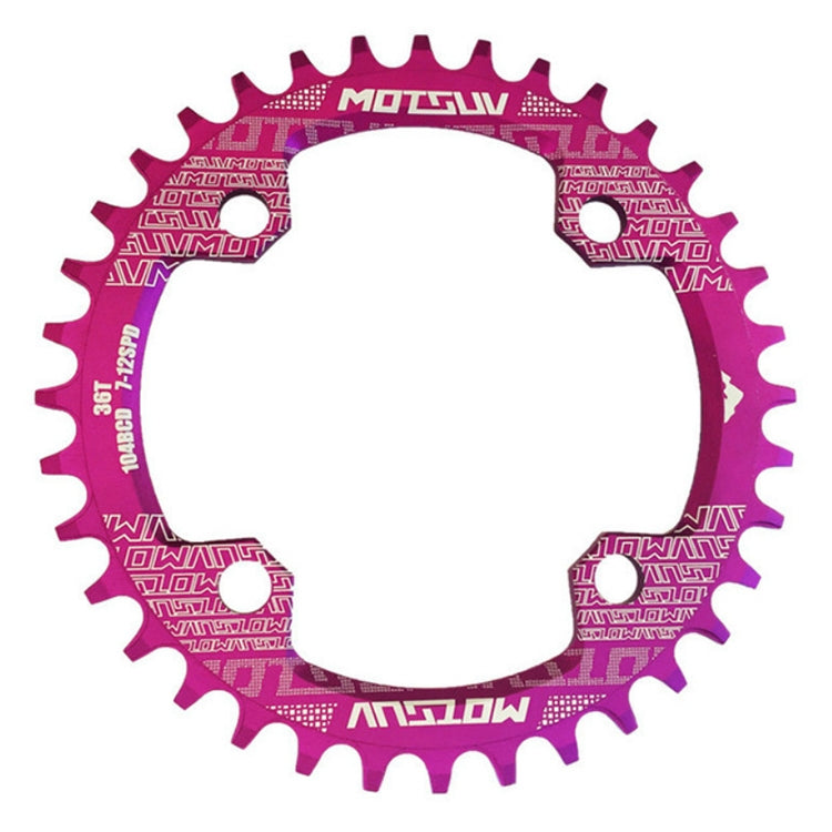 MOTSUV Round Narrow Wide Chainring MTB  Bicycle 104BCD Tooth Plate Parts, Disk 32T, Disk 34T, Disk 36T, Disk 38T, Elliptic plate  32T