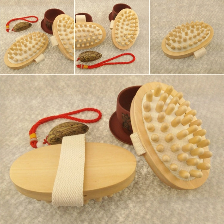 Soothing Body Massage Brush Wood Balloon Cushion Massager