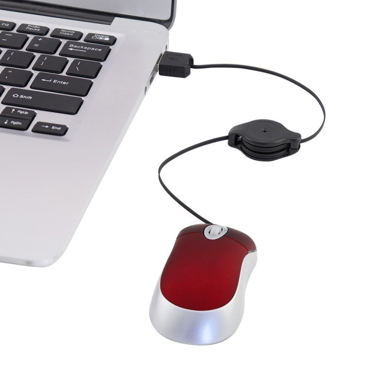 Mini Computer Mouse Retractable USB Cable Optical Ergonomic1600 DPI Portable Small Mice for Laptop