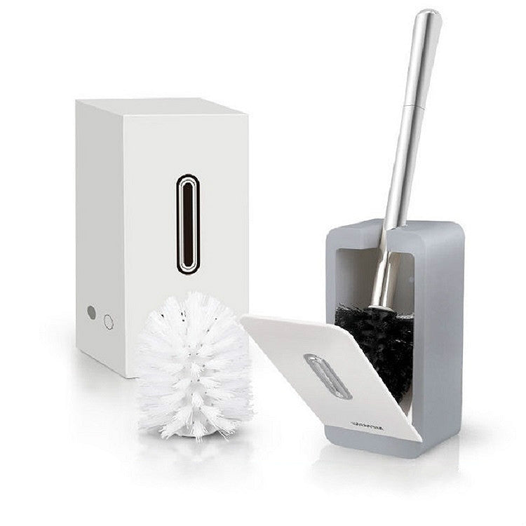 MENGNI Suction Wall Long Handle Toilet Brush Storage Box Bathroom Cleaning Kit