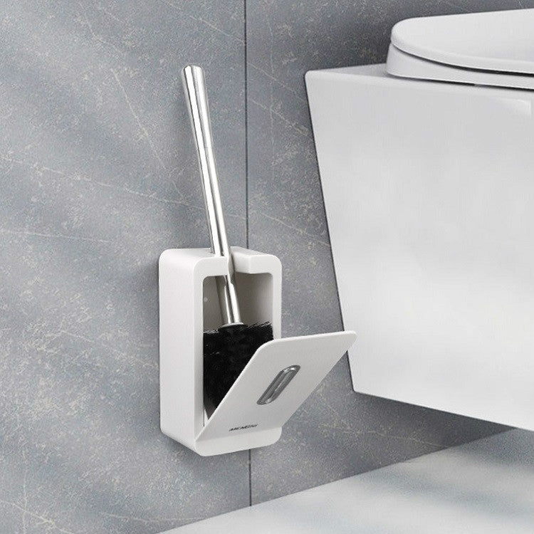 MENGNI Suction Wall Long Handle Toilet Brush Storage Box Bathroom Cleaning Kit
