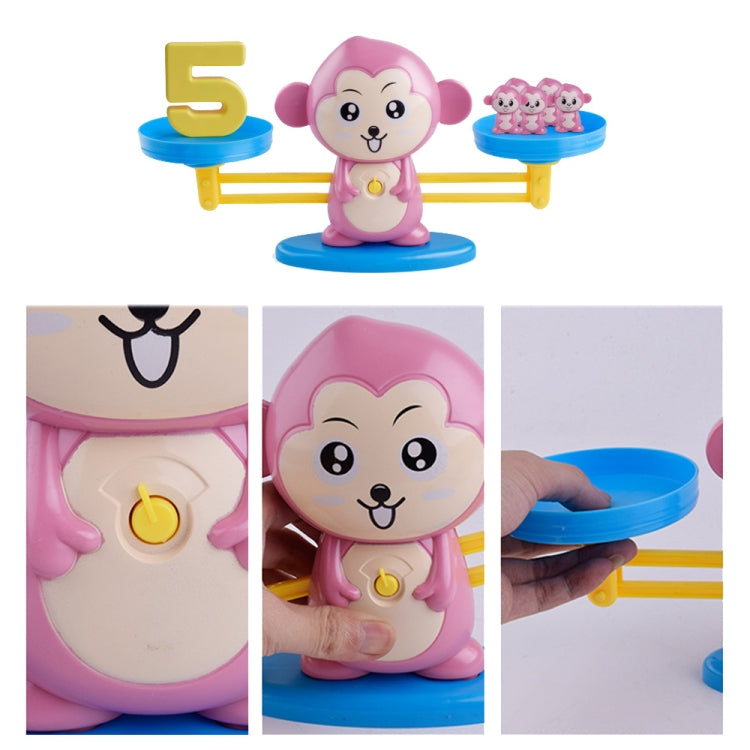 Monkey Balance Scale Toy Child Educational Math Toys, Monkey Pink