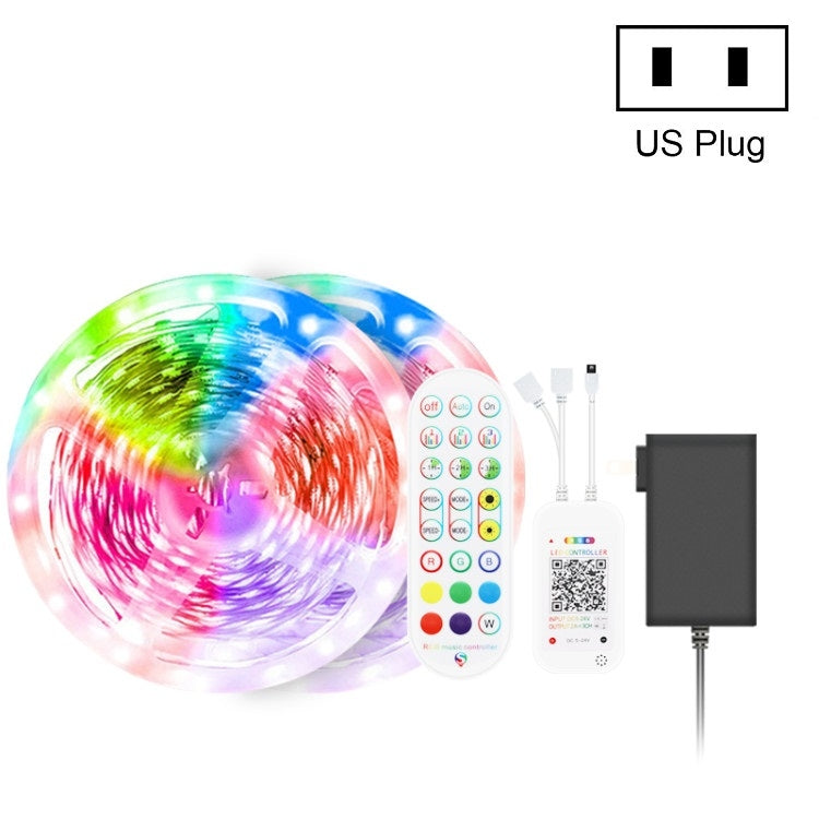 Bluetooth Suit Smart Music Sound Control Light Strip Non-waterproof 5050 RGB Colorful Atmosphere LED Light Strip With 24-Keys Remote Control, 20M 360 LEDs, 30M 540 LEDs