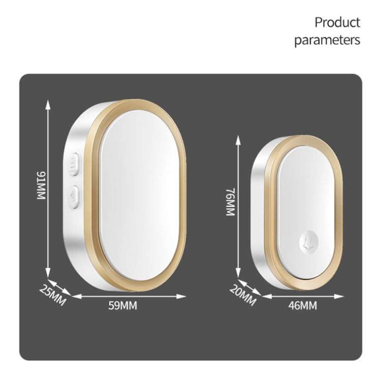 CACAZI A99 Home Smart Remote Control Doorbell Elderly Pager, Style:UK Plug(Black)