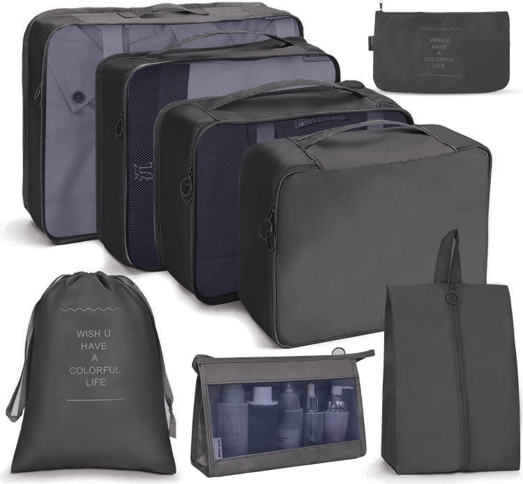 Travel Storage Bag Set Folding Storage Bag, 7 In 1, 8 In 1 Beam Mouth, 8 In 1 Cosmetic Bag