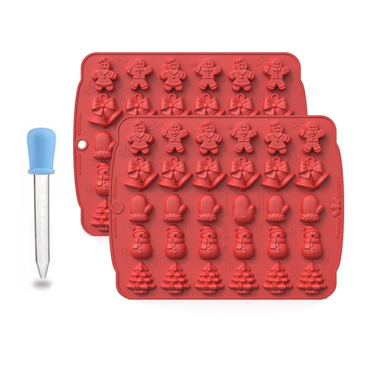 Christmas Supplies Drop Glue Mold Cake Barbecue Baking Tool, Green, Red, Chocolate