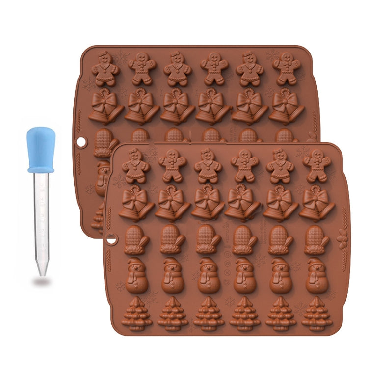 Christmas Supplies Drop Glue Mold Cake Barbecue Baking Tool, Green, Red, Chocolate