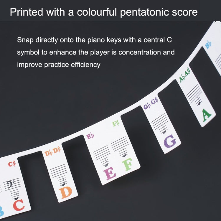 Children Beginner Piano Keyboard Color Stickers Musical Instrument Accessories, Piano Keys 61 Keys, Piano Keys 61 keys