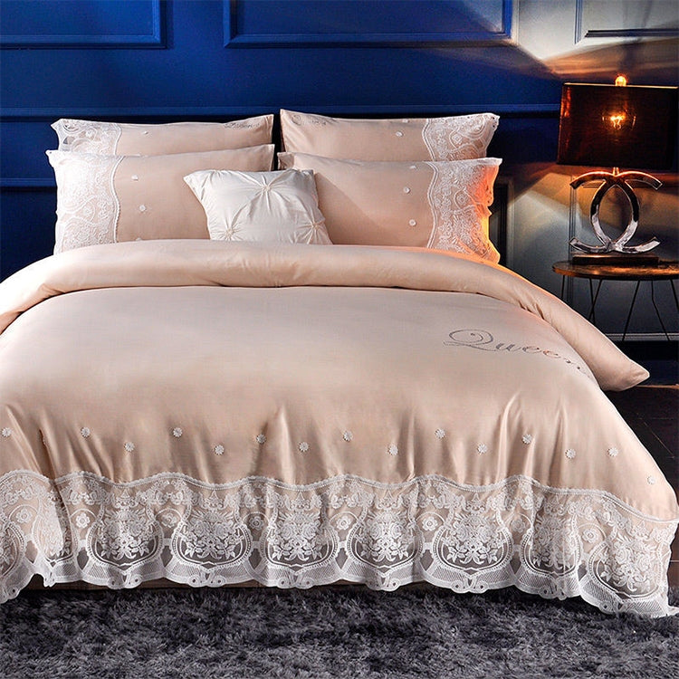 Silk Four-Piece Sheets Bed Sheet Double Nude Sleeping Quilt Cover Ice Silk Bedding, 2.0M Bed