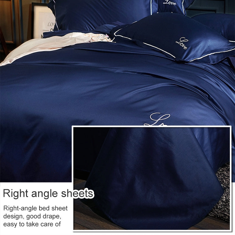 Silk Four-Piece Sheets Bed Sheet Double Nude Sleeping Quilt Cover Ice Silk Bedding, 2.0M Bed