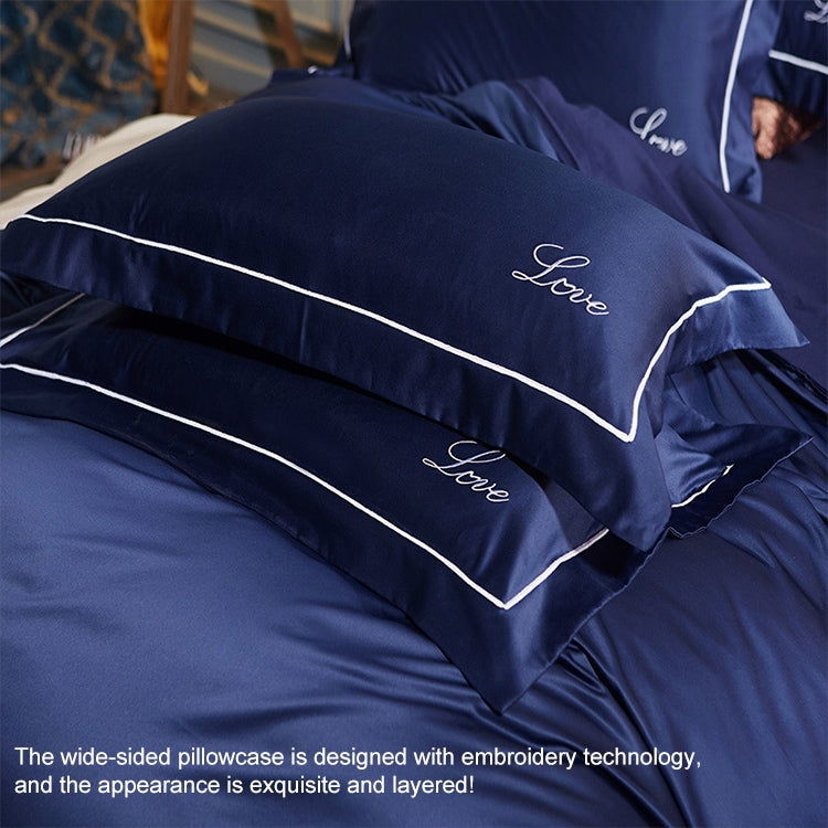 Silk Four-Piece Sheets Bed Sheet Double Nude Sleeping Quilt Cover Ice Silk Bedding, 2.0M Bed