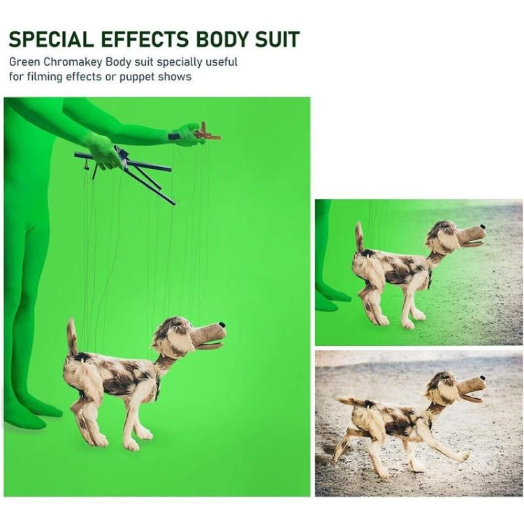 Photo Stretchy Body Green Screen Suit Video Chroma Key Tight Suit, Size: 170cm(Green Split)