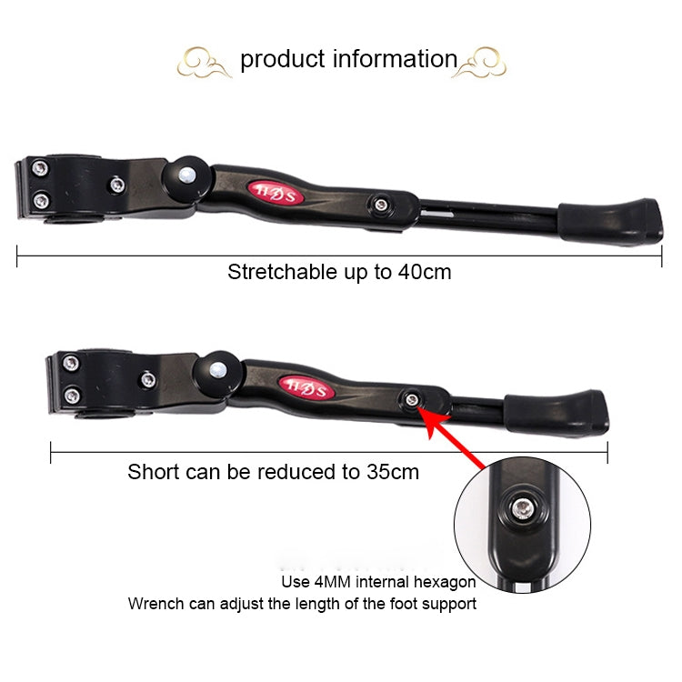 Bicycle Mountain Bike 26 Inch Aluminum Alloy Single Support Car Ladder Foot Support Parking Rack, 26 Inch Black