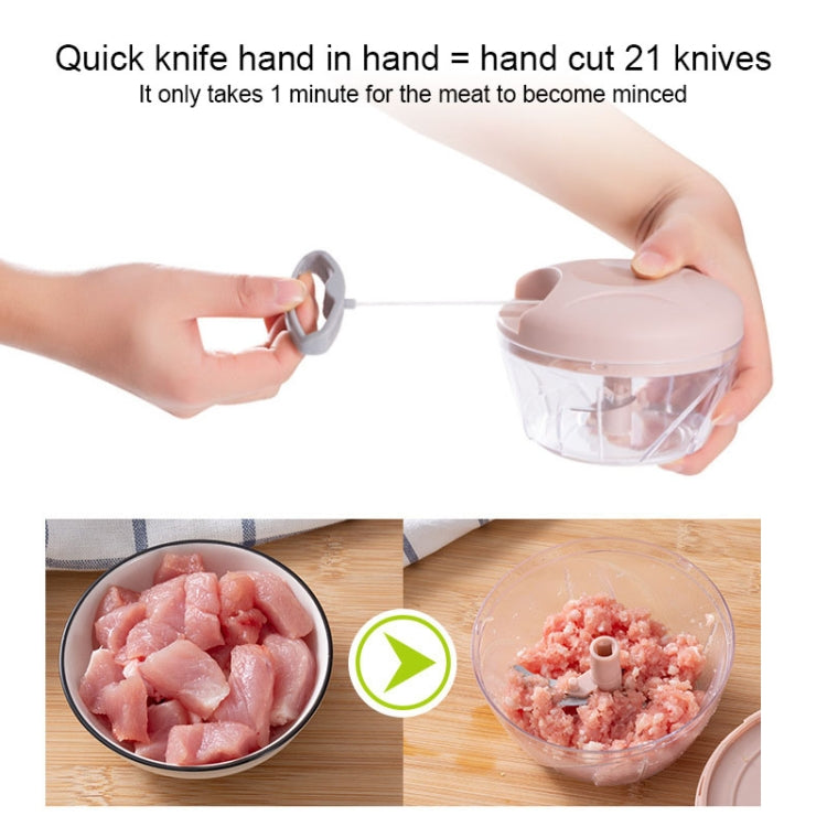 Multi-function Hand-pull Type Vegetable Cutter Household Meat Grinder Pounding Garlic Machine Random Color Delivery, Size:Large