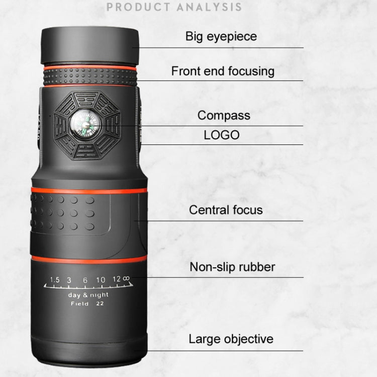 FEIRSH 12x50 High-Definition Low-Light Night Vision Monoculars Concert Mobile Phone Camera Binoculars, T01 12x50