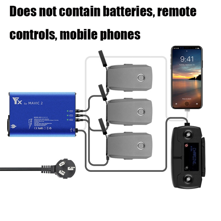 YX For DJI MAVIC 2  Aluminum Alloy Charger with Switch, US Plug