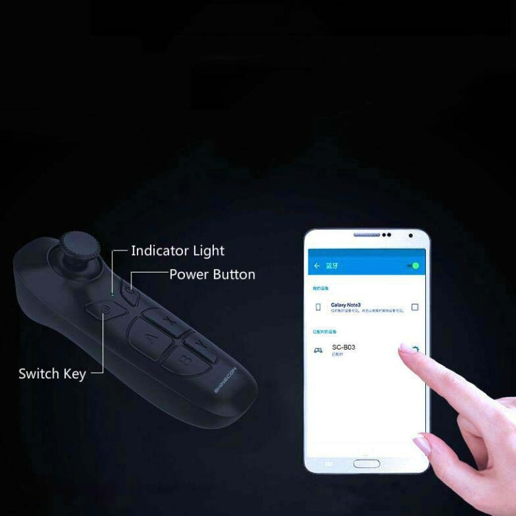 VR & Mobile Bluetooth Remote Controller – Android Phone Selfie, E-Book Page Flip, Short Video Shooting (Black)