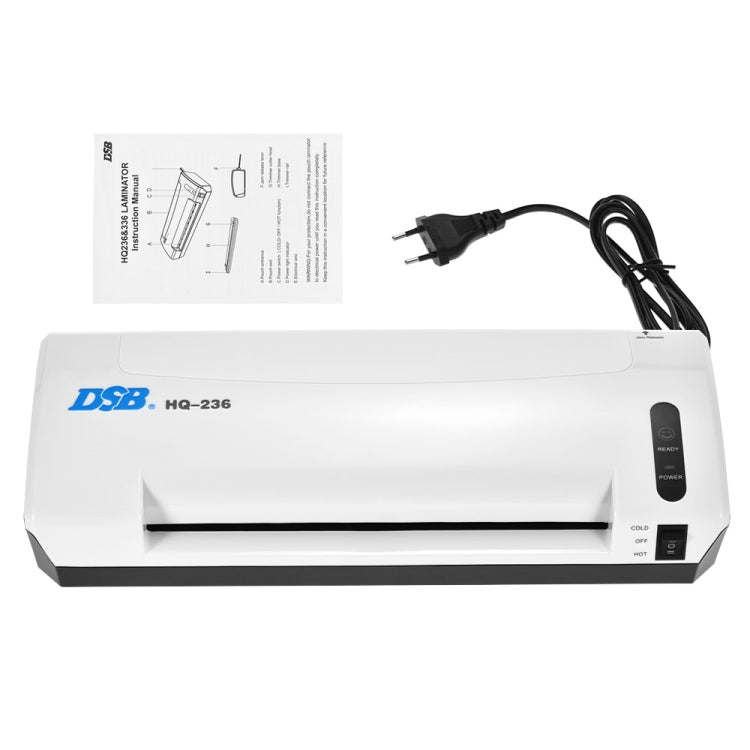DSB HQ236 Laminator A4 File Laminating Machine Photo Sealing Machine Cold Laminating Thermoplastic Machine with Paper Trimmer Cutter, HQ236