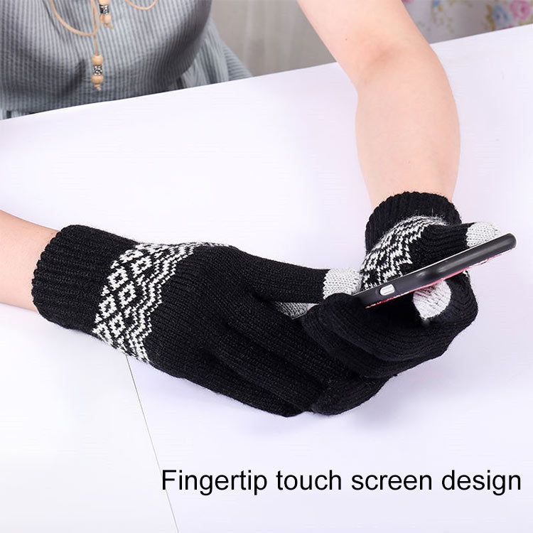 Winter Touch Screen Gloves Women Men Warm Stretch Knit Mittens Wool Thicken Full Finger Gloves, White, Grey, Black, Yellow, Navy Blue, Kids White, Kids Black, A-Navy Blue, A-Black, A-White, A-Grey, B-Grey, B-Blue, C-Yellow, C-Blue, C-Purple  ...