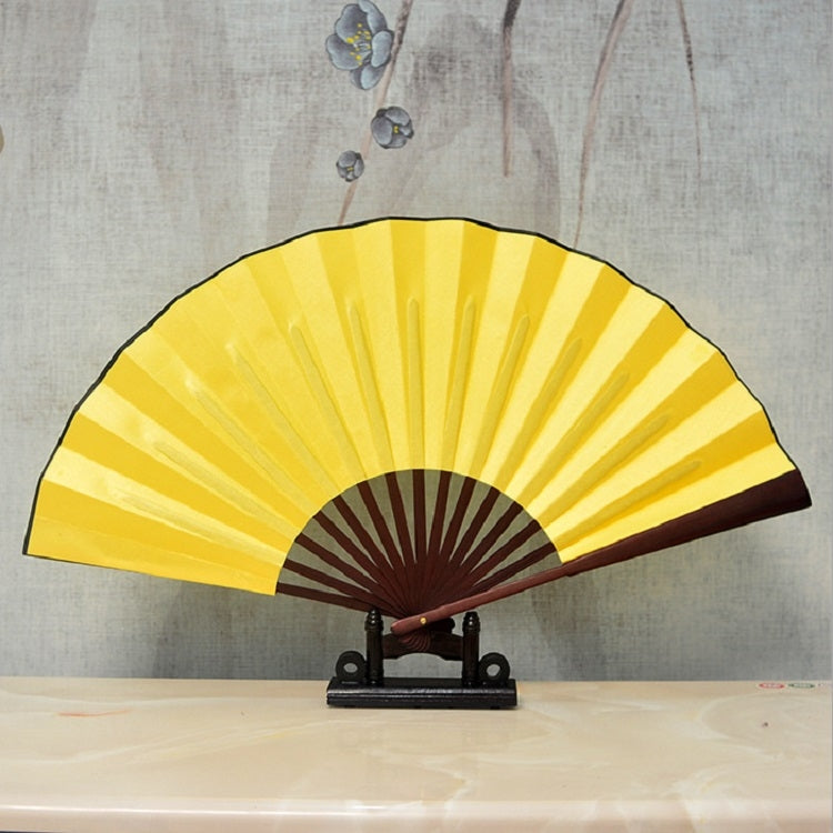 Pure Color Blank Silk Cloth Folding Fan Chinese Style Calligraphy Painting Fan, 8 inch, 10 inch