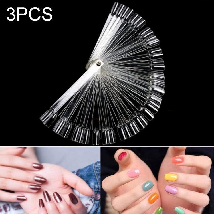 3 Set Fan-shaped Nail Mold Swatch Nail Polish Color Card Nail Art Display Board