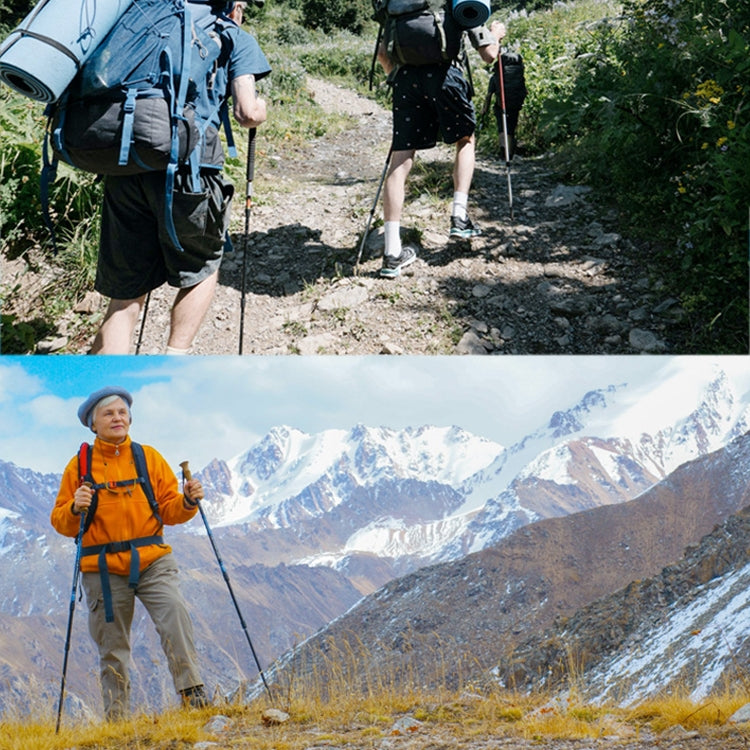 NECASIL 3-teiliger Teleskop-Trekkingstock aus Aluminiumlegierung mit geradem Griff, 3-teilig (Schwarz), 3-teilig (Rot), 3-teilig (Blau), 3-teilig (Silber)