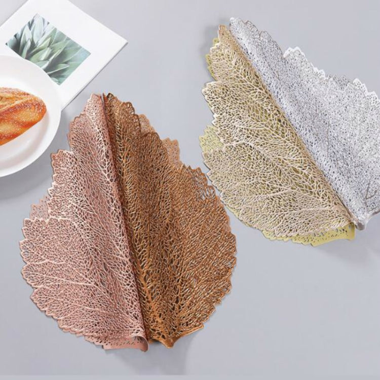 Leaf PVC Heat Resistant Placemat Drink Glass Coaster, Size: 37x47cm
