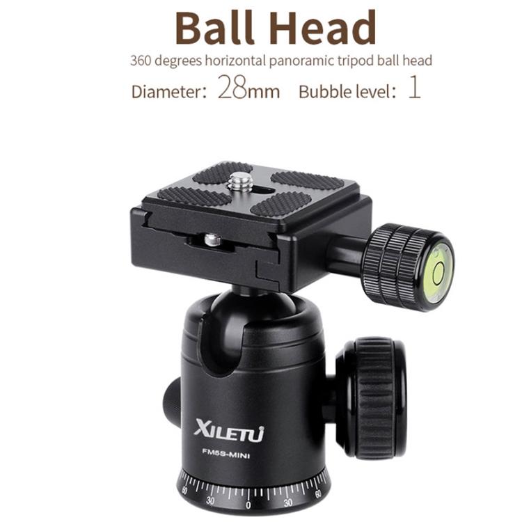 Xiletu FM5S-MINI 5-Section Folding Legs Mini Desktop Tripod Mount, Red, Black, Titanium