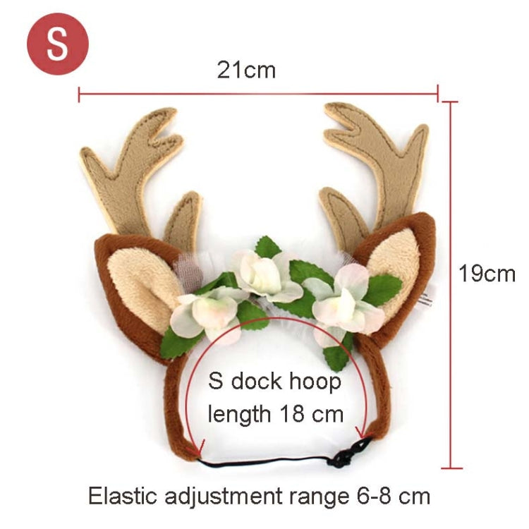 Weihnachts-Haarschmuck für Haustiere, Hunde-Haarspange, Katzen-Schmuck, Weihnachts-Geweih-Haarreif, S, M, L