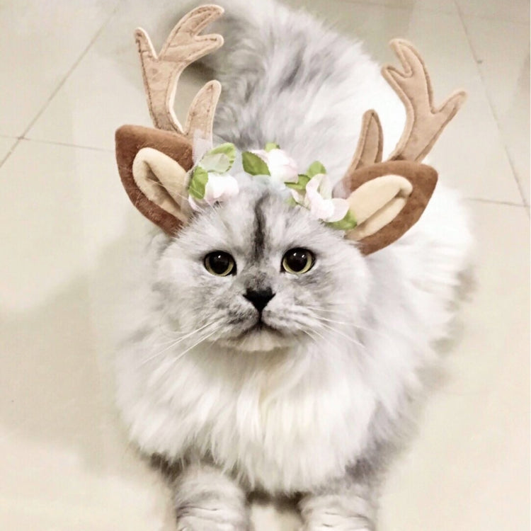 Weihnachts-Haarschmuck für Haustiere, Hunde-Haarspange, Katzen-Schmuck, Weihnachts-Geweih-Haarreif, S, M, L